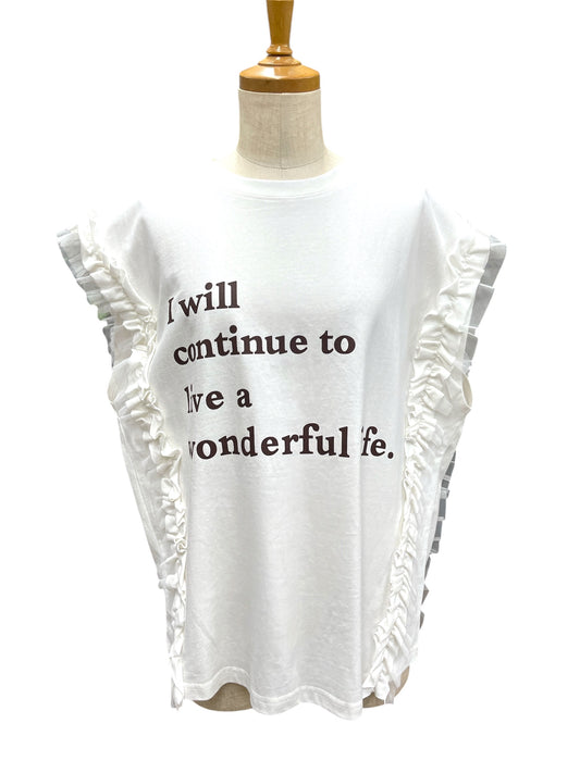 ロゴチュールスリーブトップス