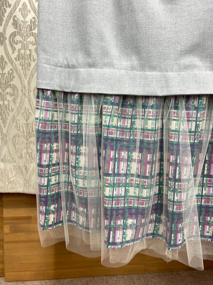 DOLLUPOOPS チュール×チェックプリントドッキングJSK