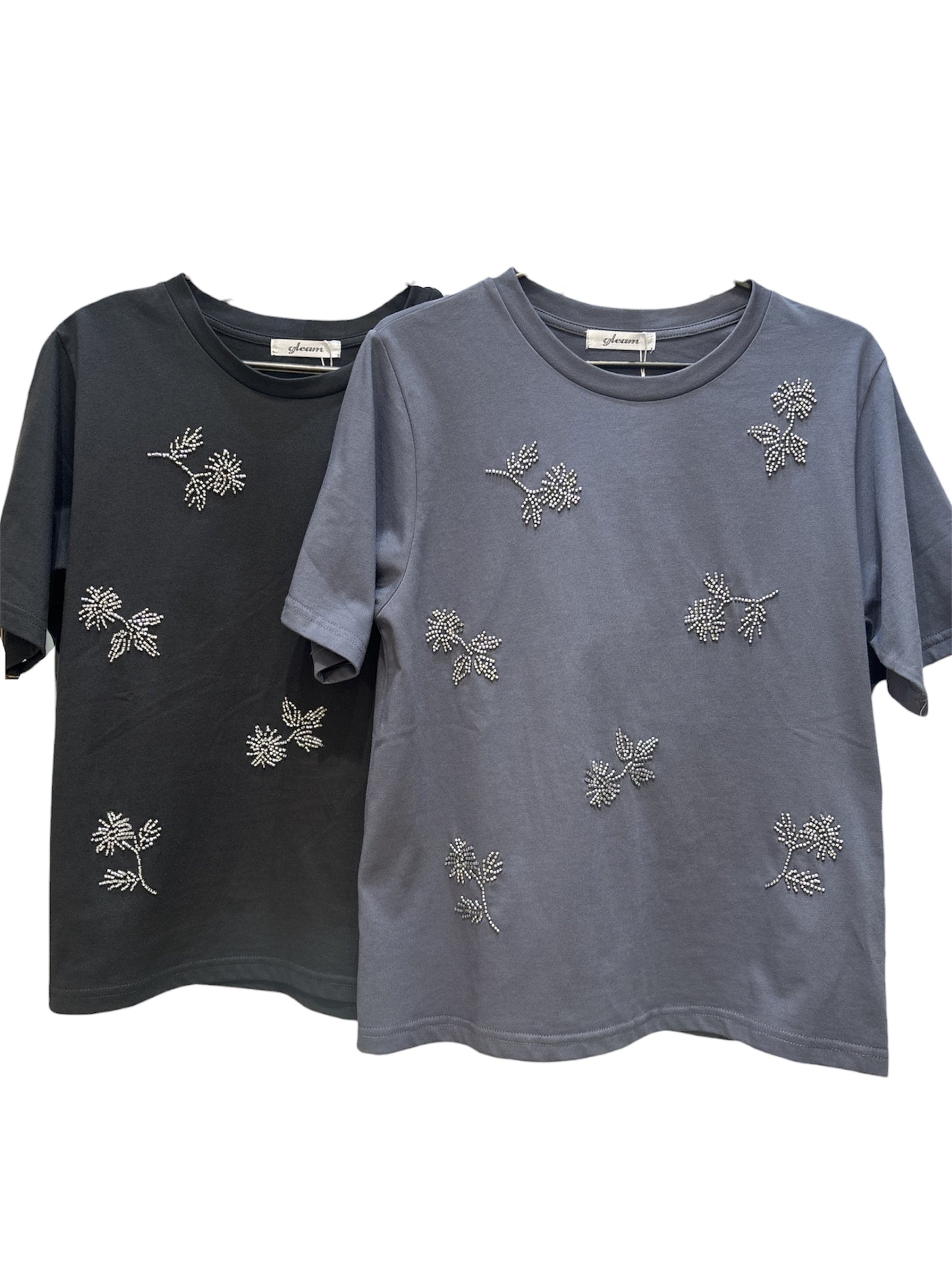 ◎フラワービーズ刺繍半袖PO