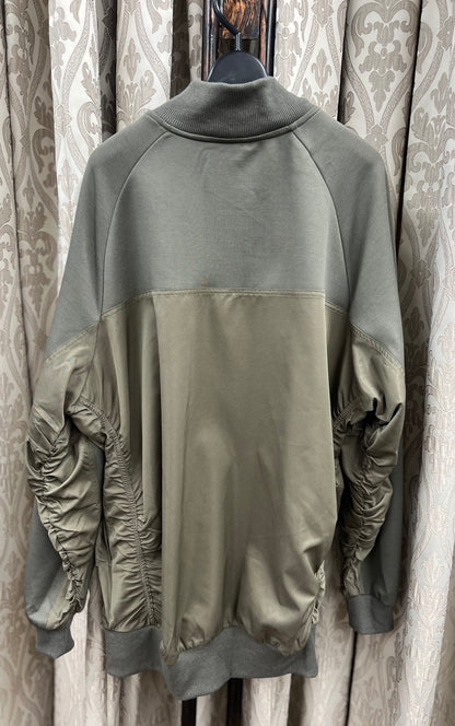 異素材切替ギャザーブルゾン