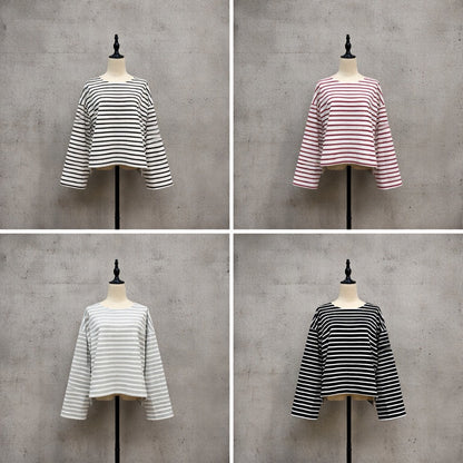 予約☆Siro　袖２WAYボーダー【即日決済で次から使える10％還元クーポンもらえます】