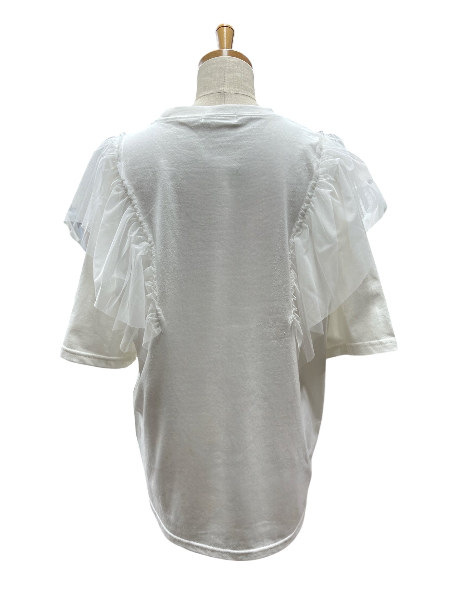 肩チュールロゴトップス