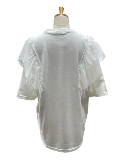 肩チュールロゴトップス