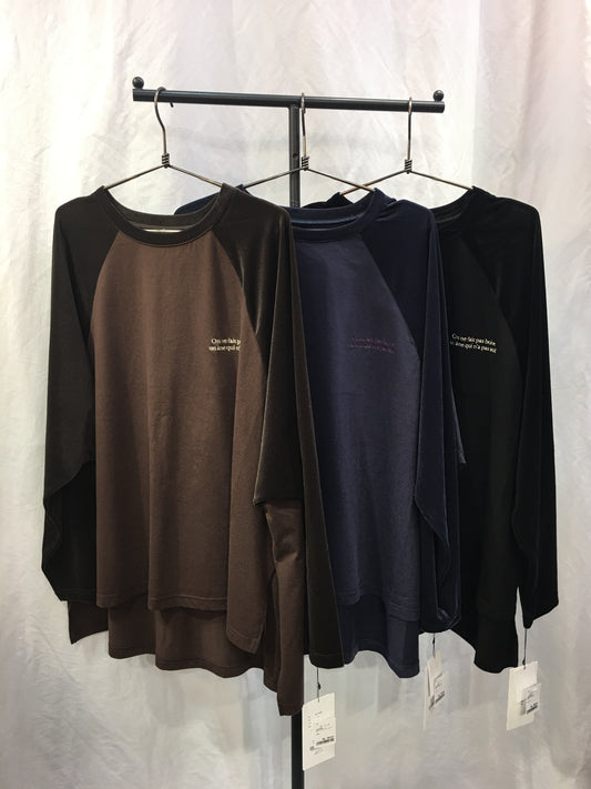 ☆CLOCHE袖シアーベロアT