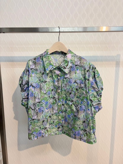 EGLANTINE コットンプリントブラウス