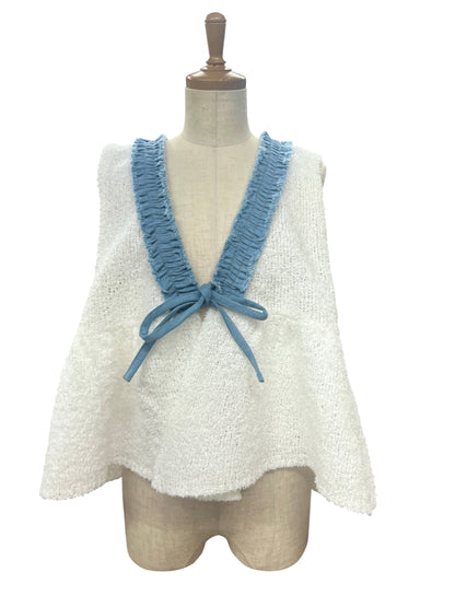 ATELIER SIX 7G フリンジヤーン+デニムベスト