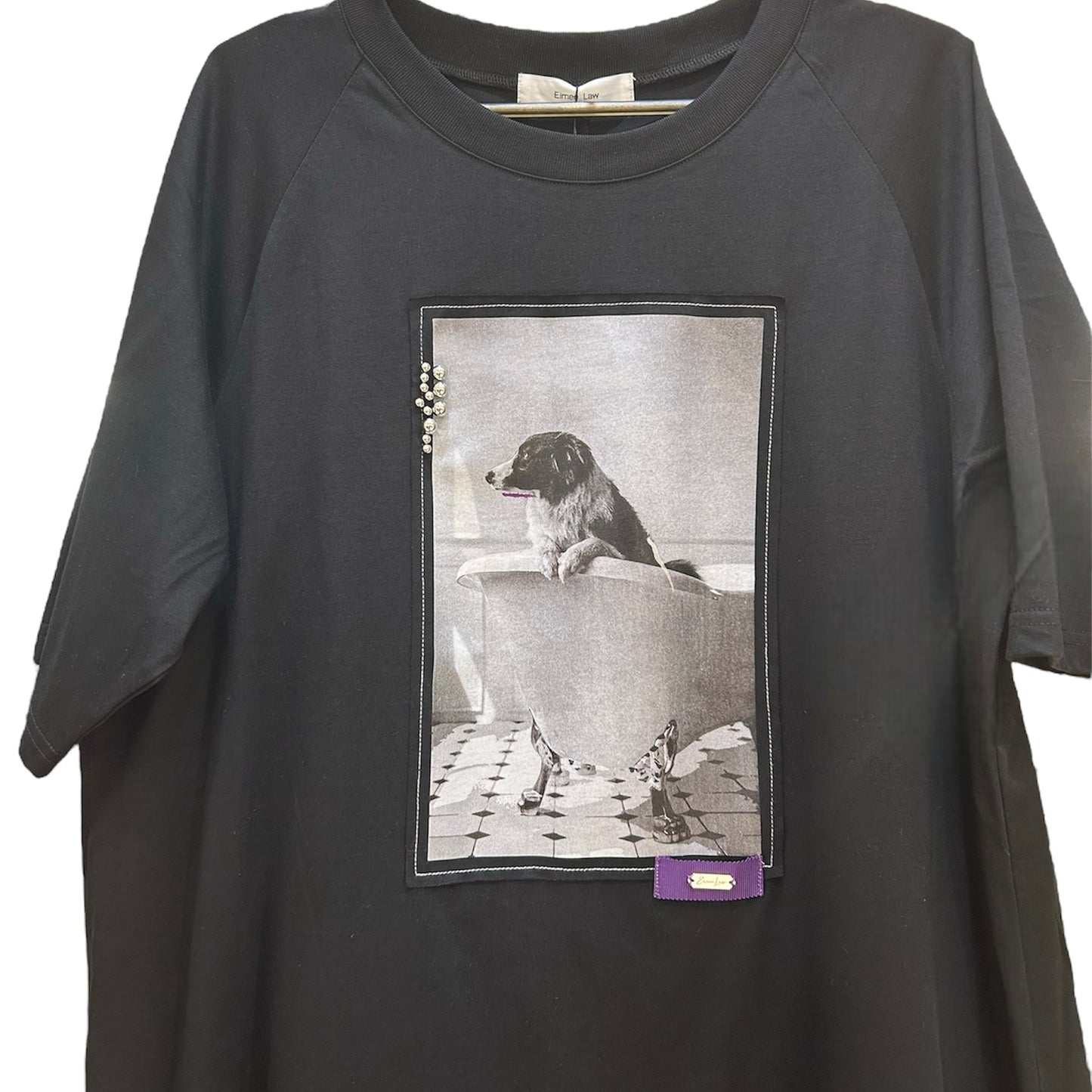◎Eimee Law レースインナー付モノクロフォトカットソーOP