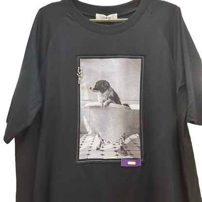 ◎Eimee Law レースインナー付モノクロフォトカットソーOP