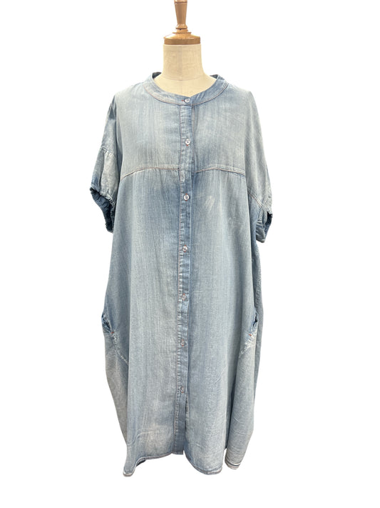 A.N.L デニム染チュニックブラウス