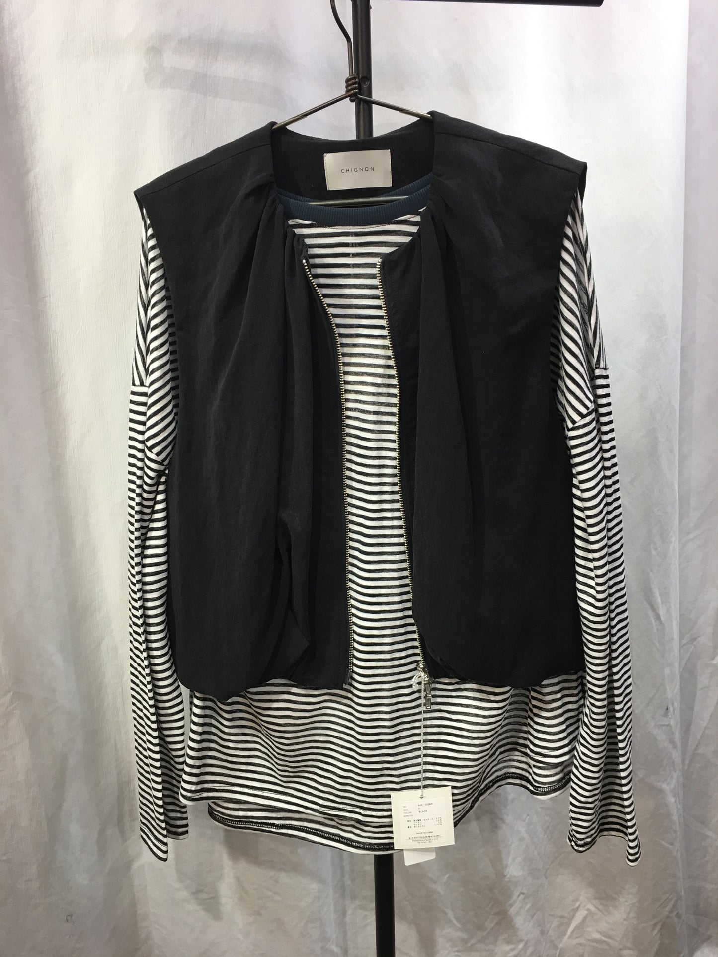 ☆chignonダブルジップバルーンジレ