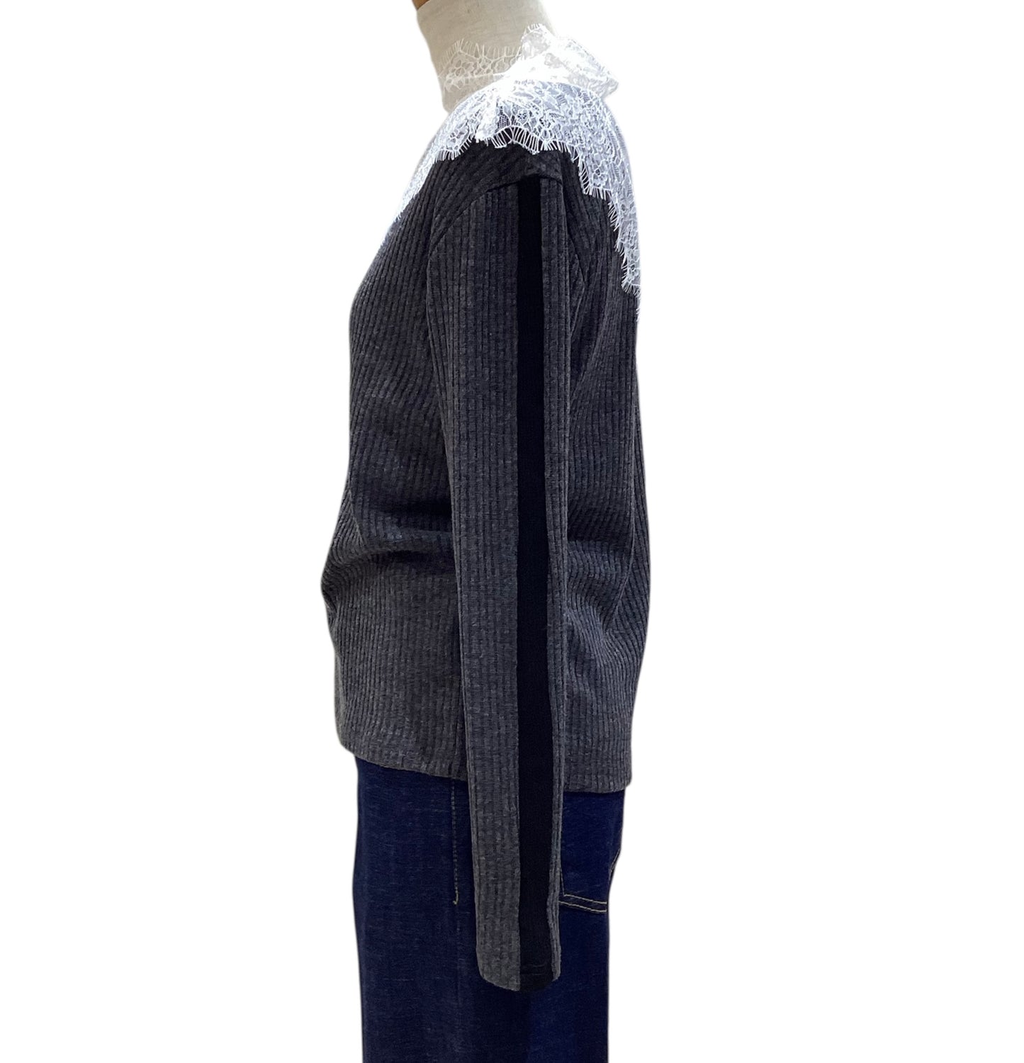 ◎Eimee Law レースカラーリブカットソー