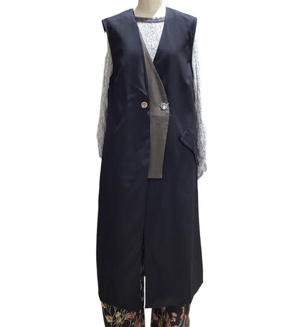 ◎【再入荷】ダブルカラーロングジレ