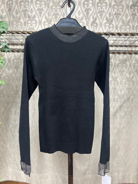シアーラメ切替リブニットTOPS