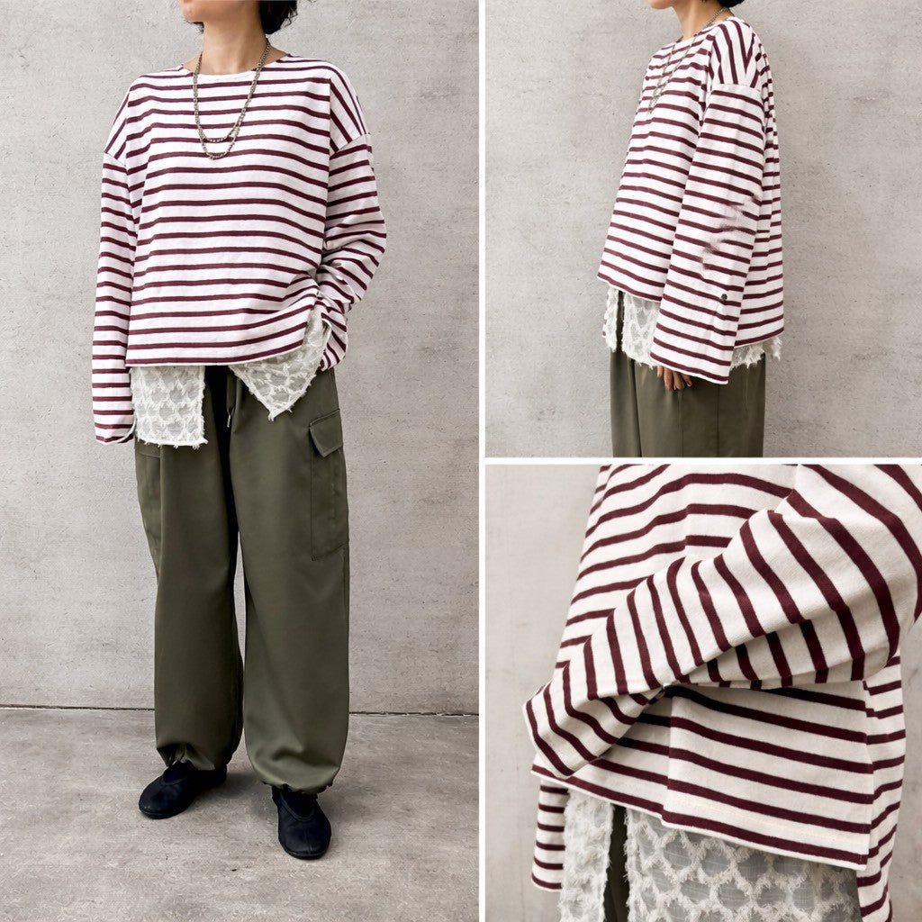 予約☆Siro　袖２WAYボーダー【即日決済で次から使える10％還元クーポンもらえます】