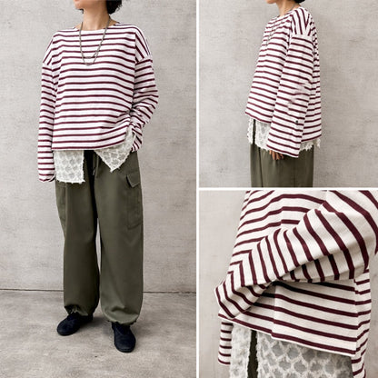 予約☆Siro　袖２WAYボーダー【即日決済で次から使える10％還元クーポンもらえます】