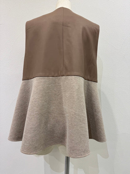 ☆予約CYANヴィーガンレザーフレアベスト【即日決済で次から使える10％還元クーポンもらえます】