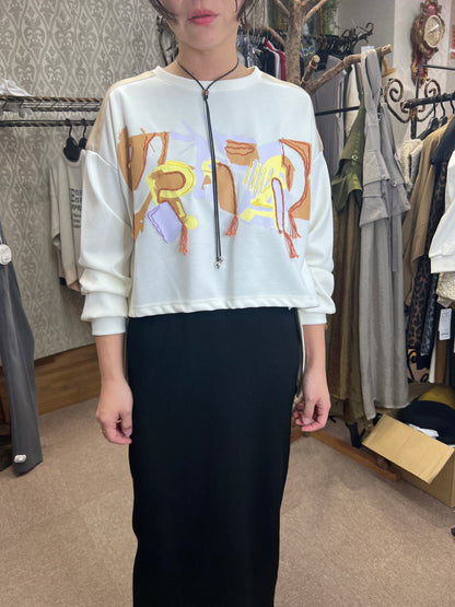 ロゴ刺繍ロゴプリントTOPS