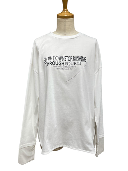 vingtrois袖口シア切替ロンT