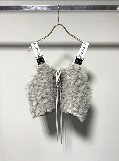 予約 MARGAUX VINTAGE フリルショートビスチェ【即日決済で次から使える10%還元クーポンがもらえます】