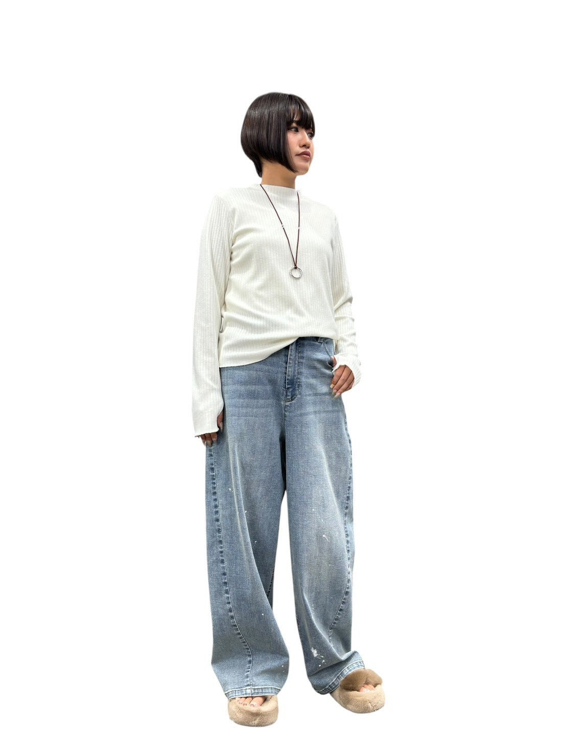 【予約商品11月末〜12月初】ayane ハイネックリブロンT