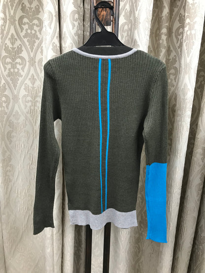 ブロック配色リブニット