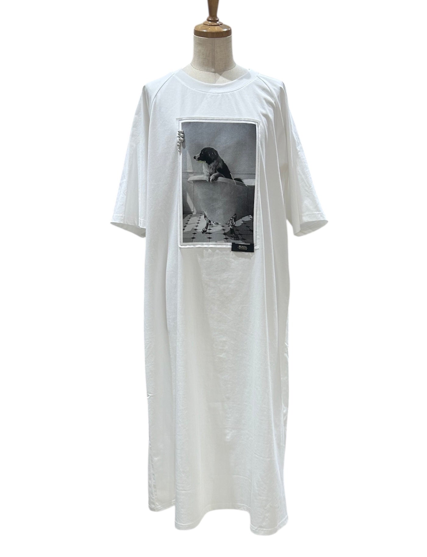 ◎Eimee Law レースインナー付モノクロフォトカットソーOP