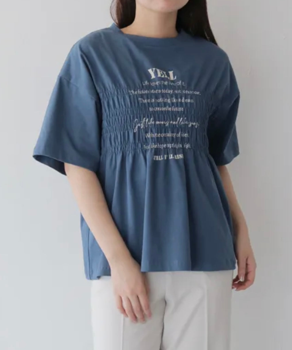 vingtrois シャーリングロゴTシャツ