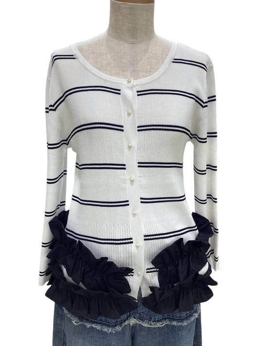 ◎Eimee Lawギャザーフリルヘムニットカーデ