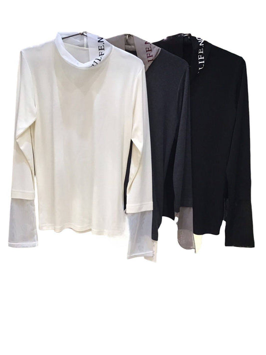 ◎Eimee Law フロッキーテキストハイネックTOPS