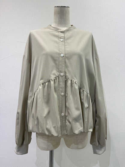 ☆予約CYANギャザーバルーンシャツ【即日決済で次から使える10％還元クーポンもらえます】