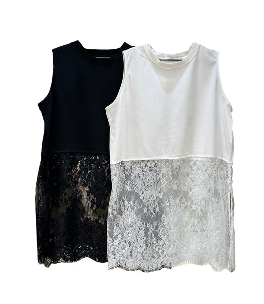 ◎レース付きロングタンク