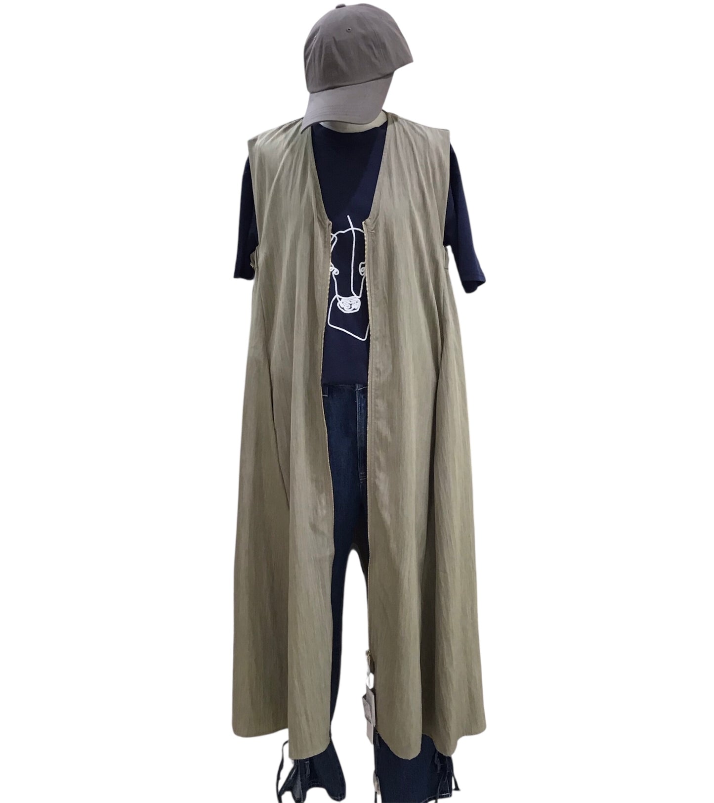 ◎サイドフレアロングZIPジレ【新色入荷】