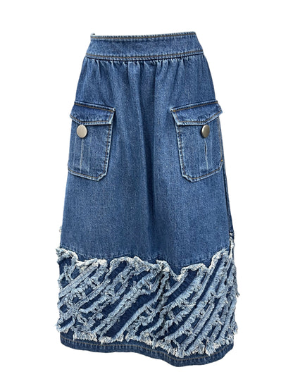 Mia デニムテープ使いスカート