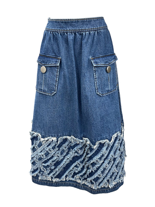 Mia デニムテープ使いスカート