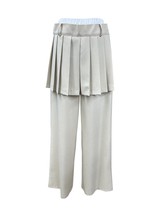 Mia プリーツレイヤード風パンツ