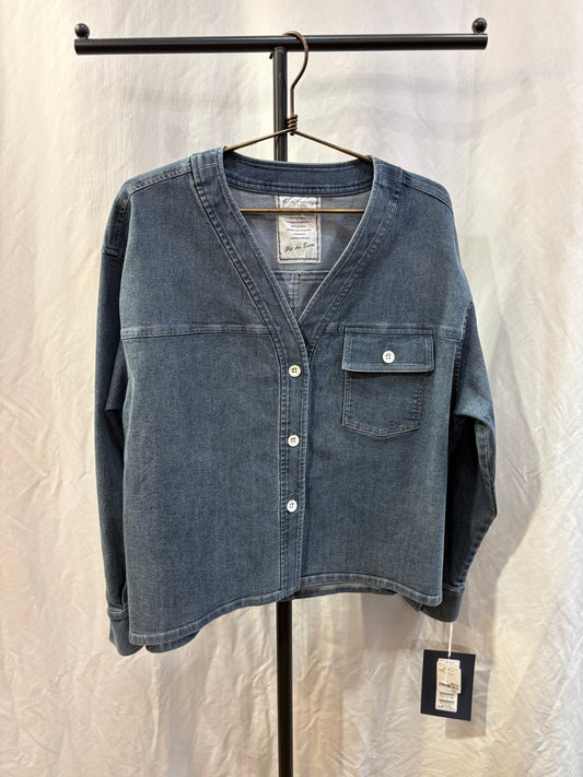 ☆BLUE FRONCEデニムノーカラーJK