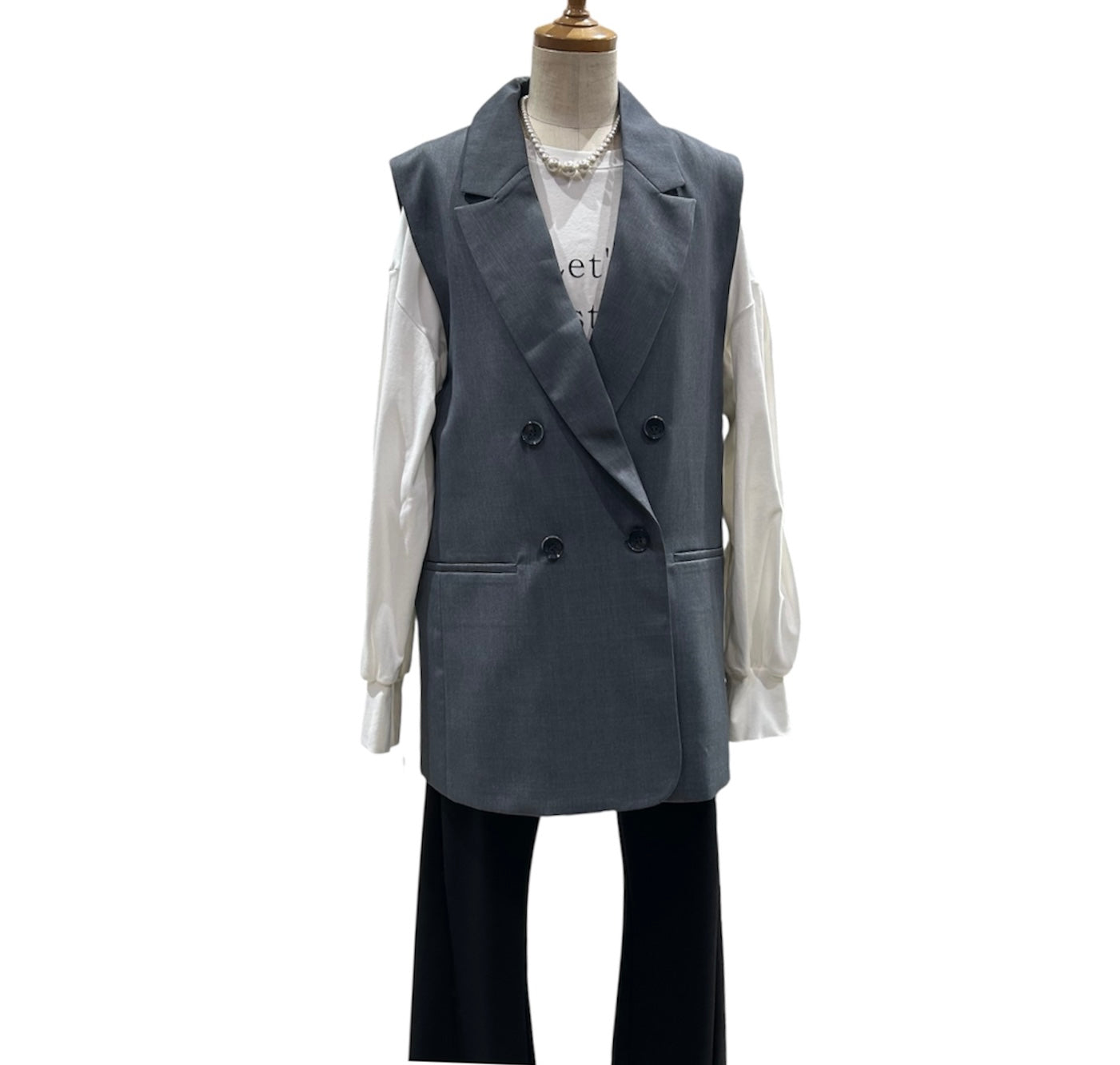 ◎Eimee Law レースレイヤードWボタンジレ