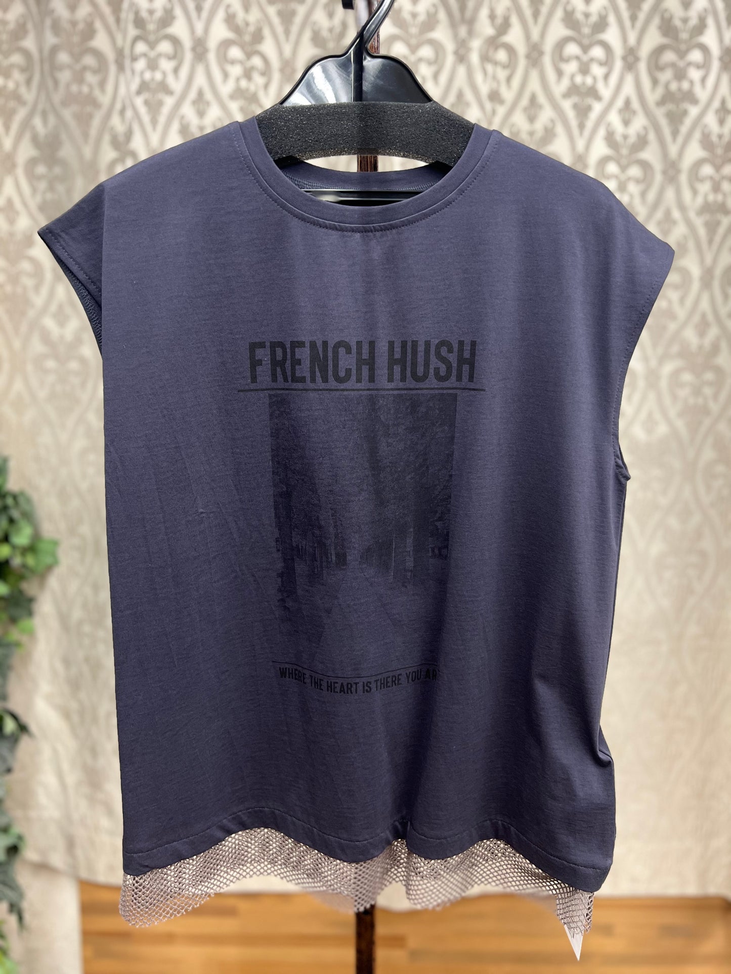DOLLUPOOPS  FRENCH HUSHプリント配色TOPS
