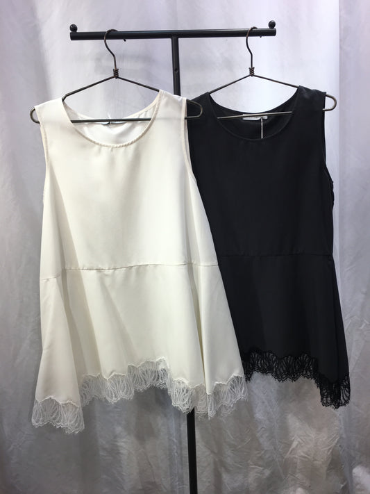 ☆chignonヘムレースサテンタンク