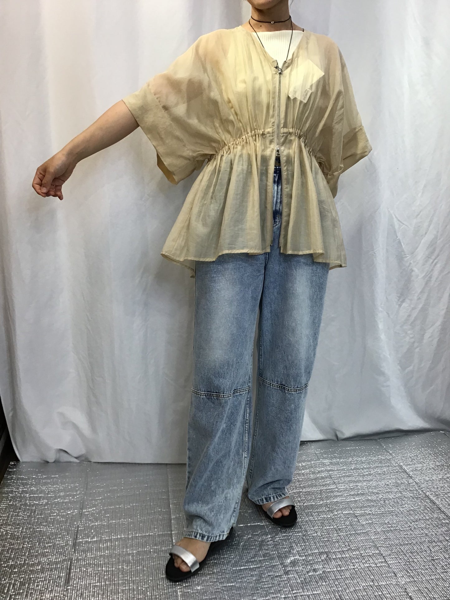 ☆CLOCHE シアーZIPカーデ