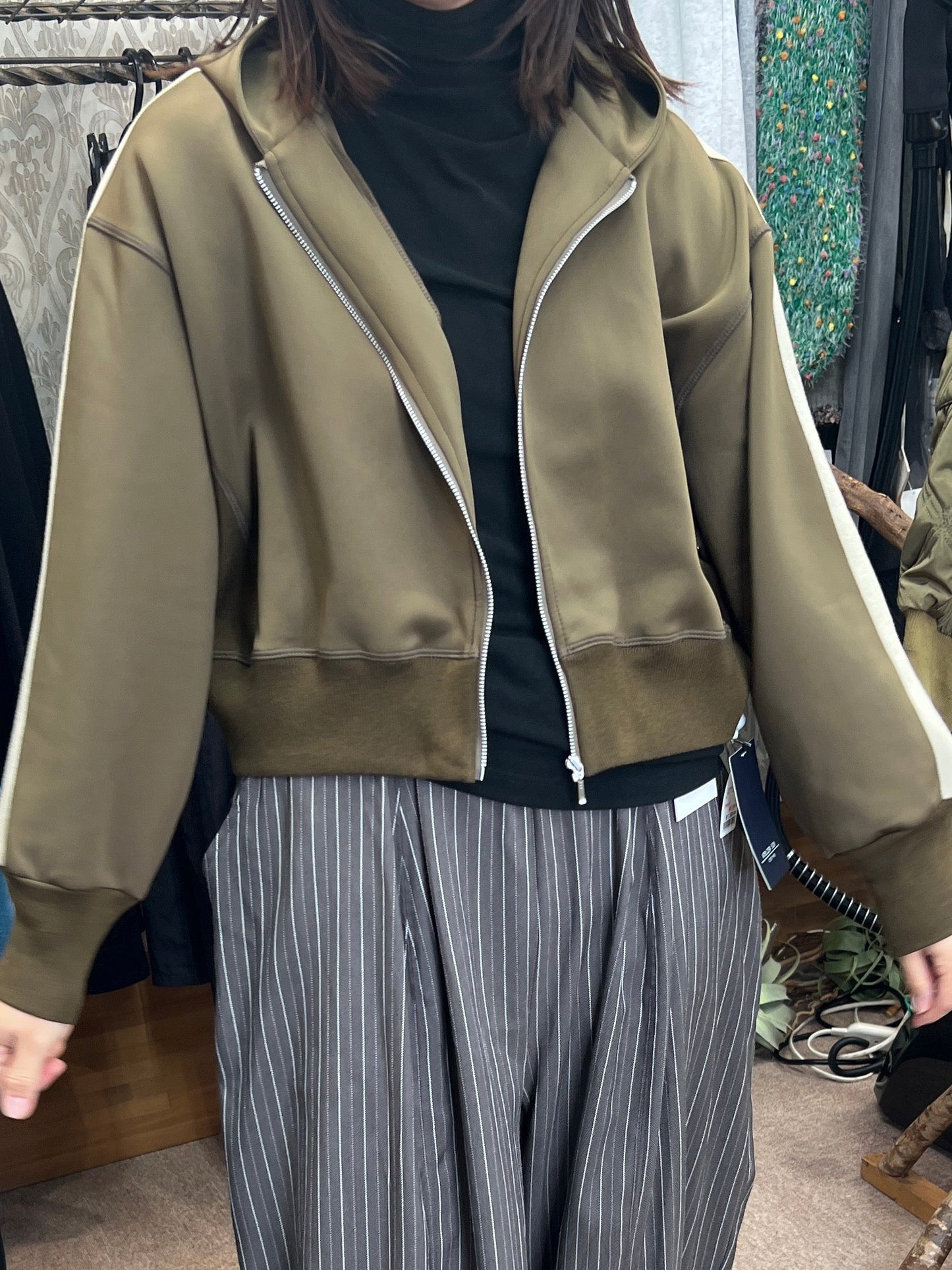 ニットダンボールジップパーカー