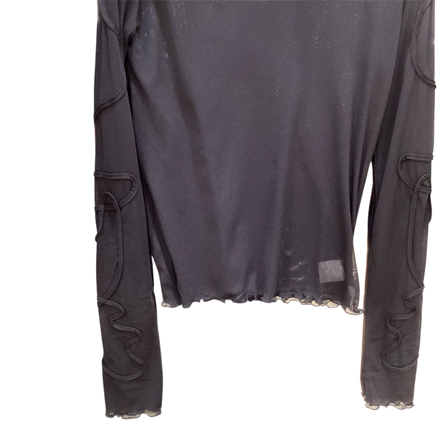 ◎袖コード刺繍ハイネックPO