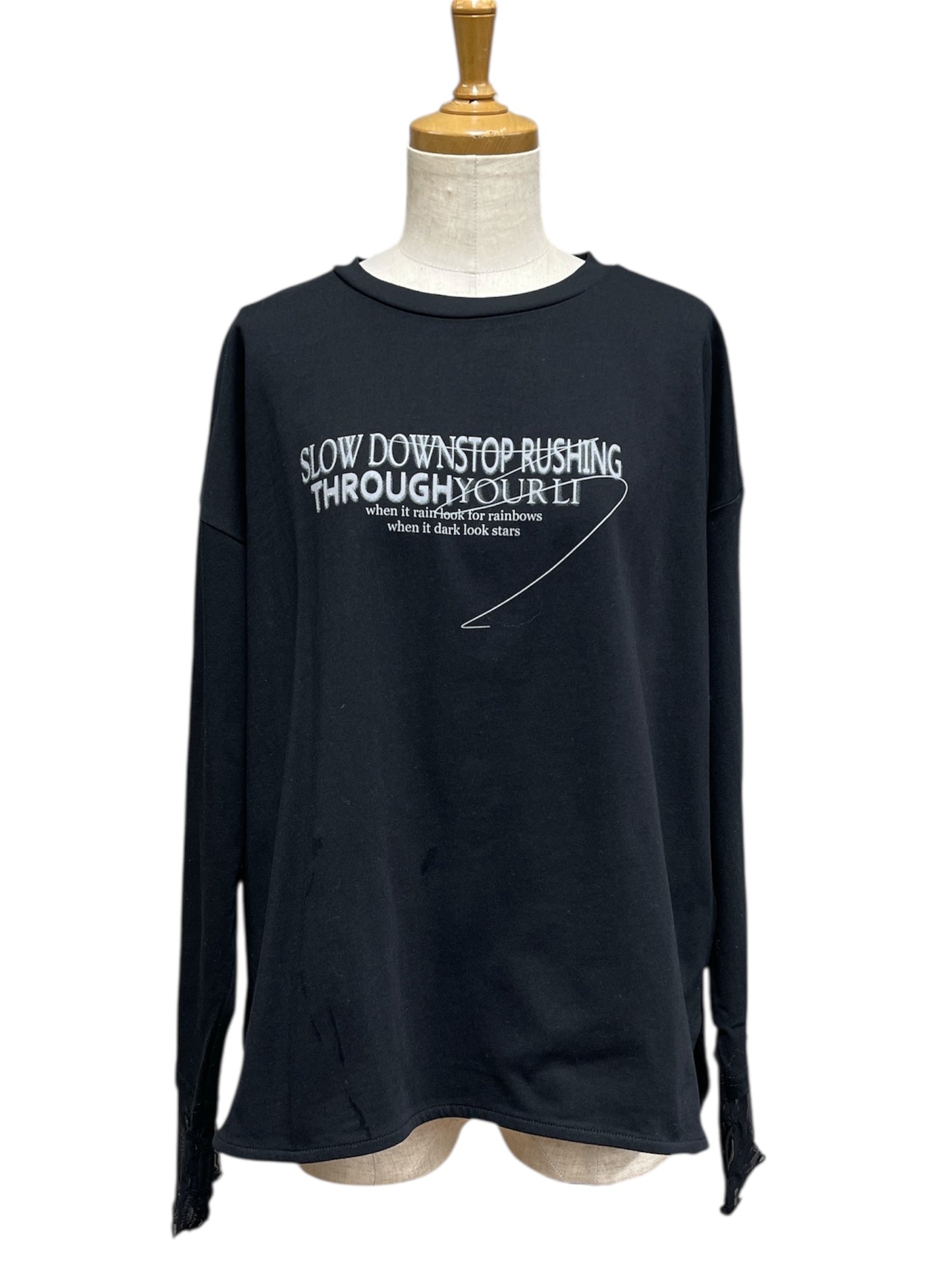 vingtrois袖口シア切替ロンT