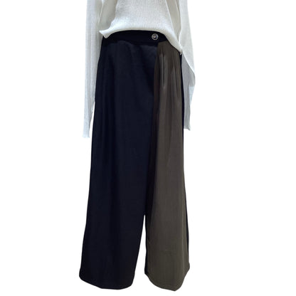 ◎【再入荷】バイカラーワイドスカートPT