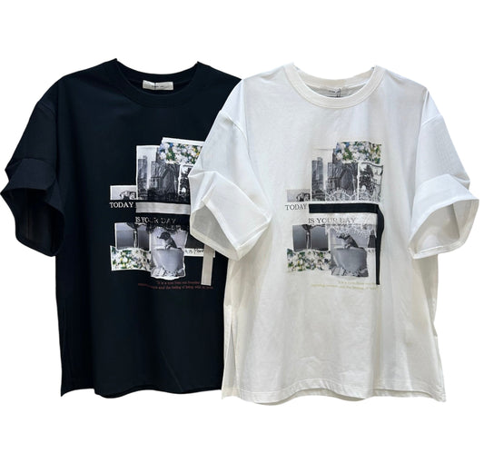 ◎Eimee Law フォトコラージュptメッシュスリーブT