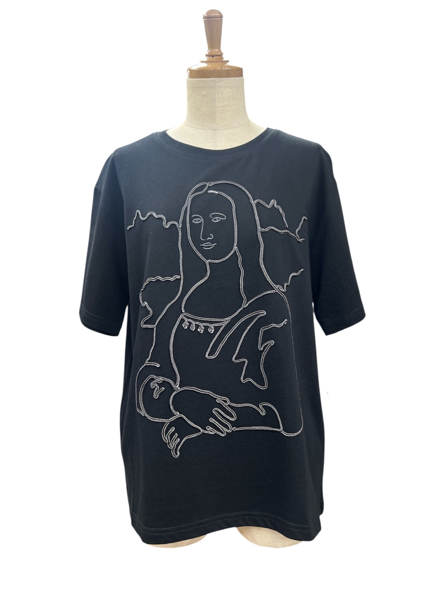 Anna Nicola モナリザ刺繍カットソー