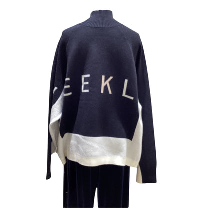 ◎Eimee LawバックロゴJQトリミングタートルニット