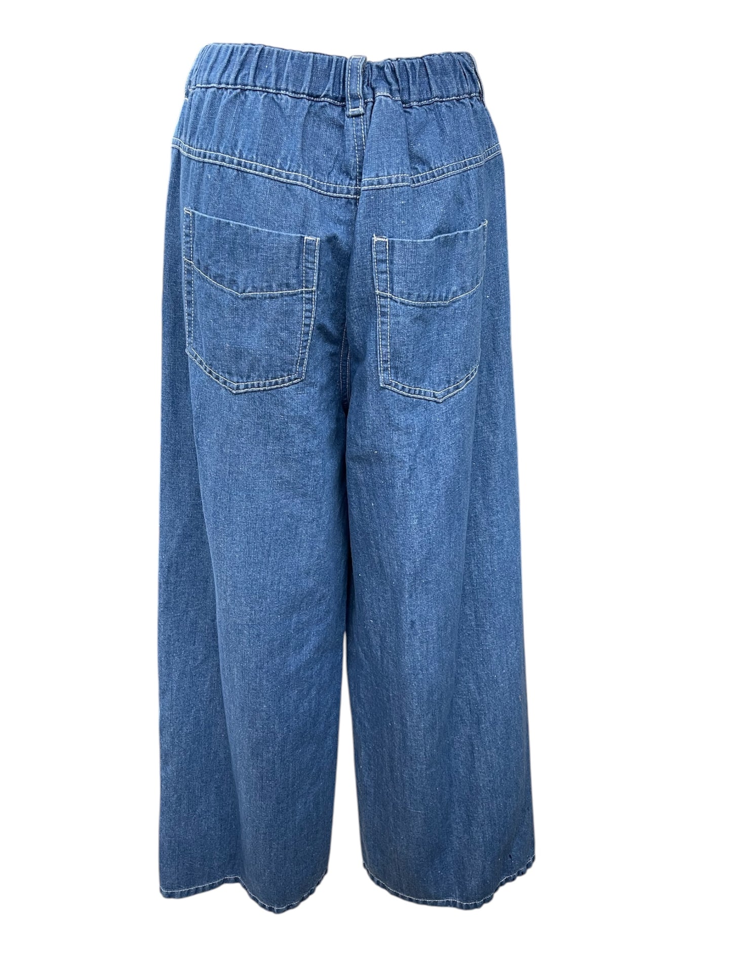 C'EST MOIJEU blue コットンリネンデニムパンツ
