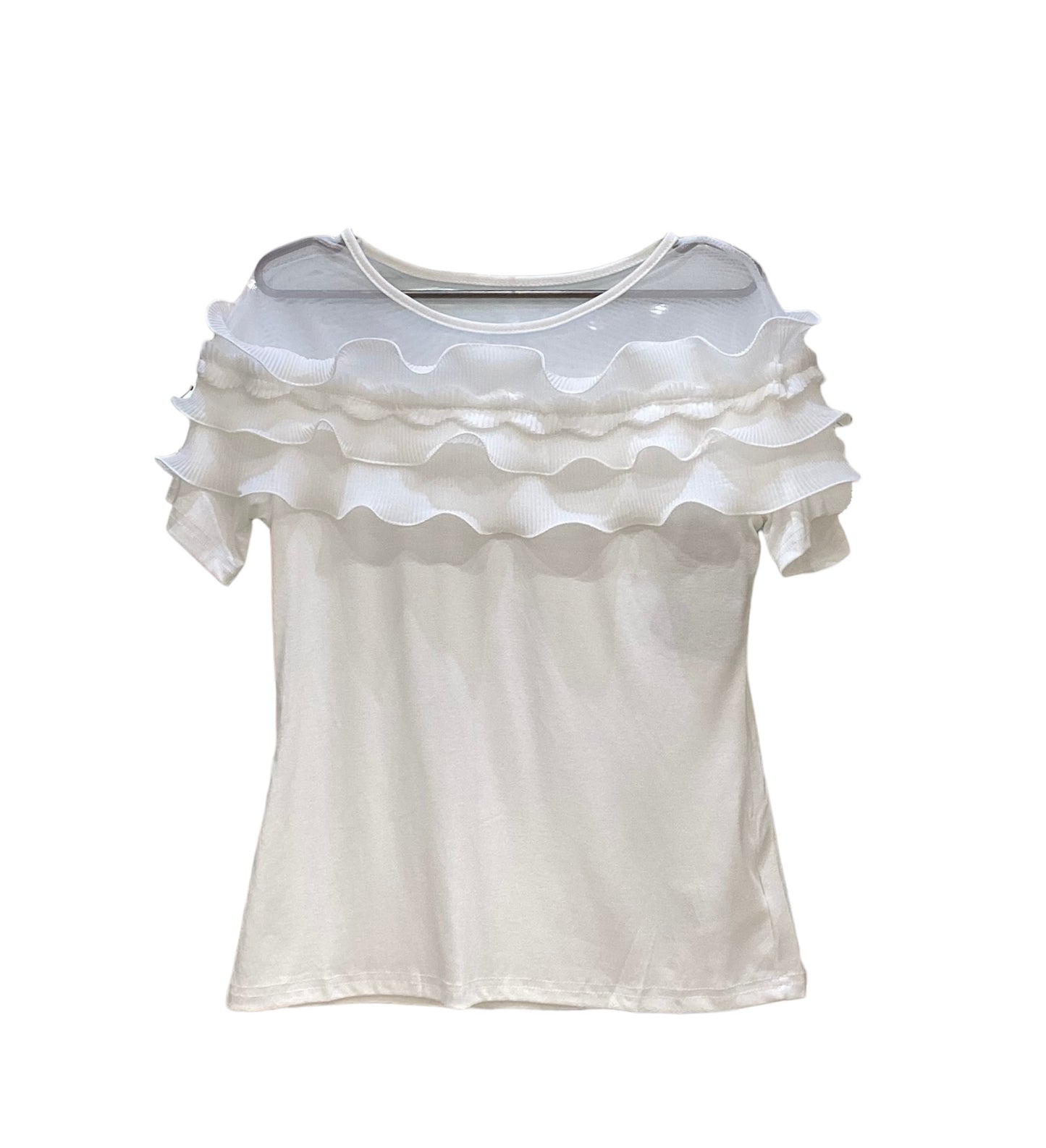 ◎【再入荷】シアーフリル付T