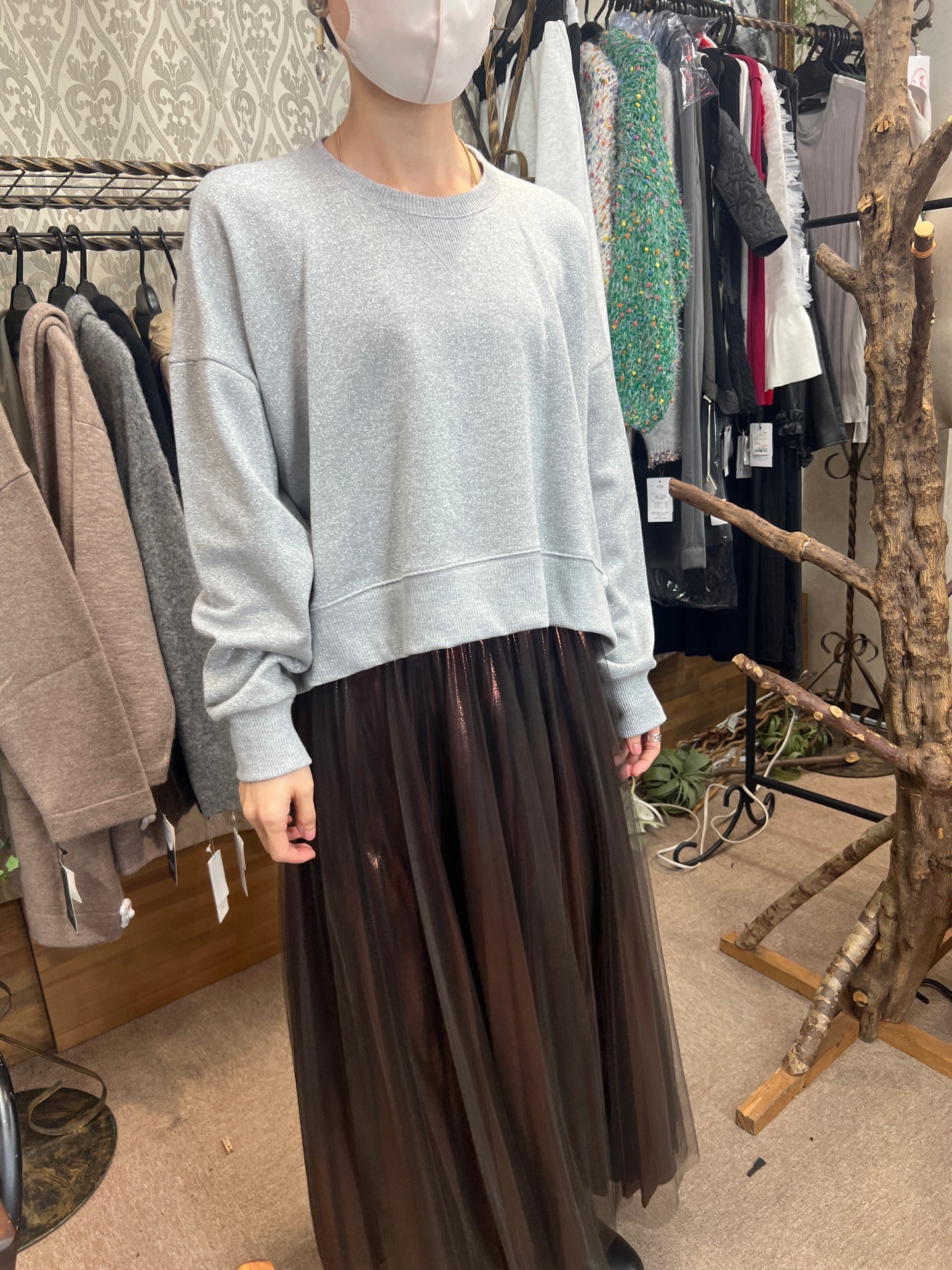 グリッターチュールスカート